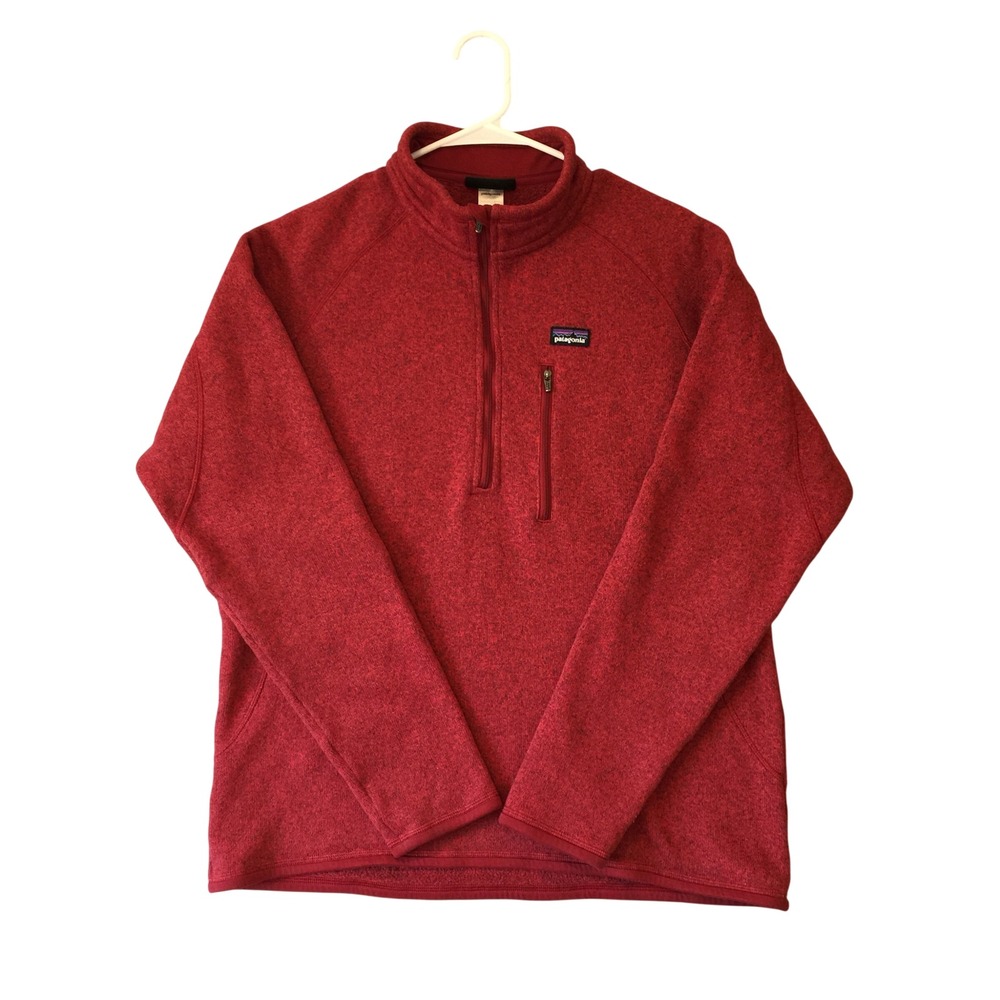 Patagonia Better Sweater 1/4 Zip Mens Large Red Heather Fleece Pullover Jacket
